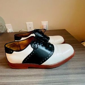 Florsheim Black and White Oxford Saddle Shoes